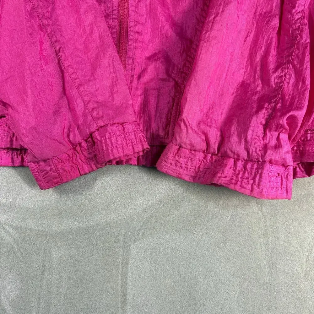 Vintage Ellesse Windbreaker Jacket Pink Cropped Women’s Small 90s Made In Taiwan